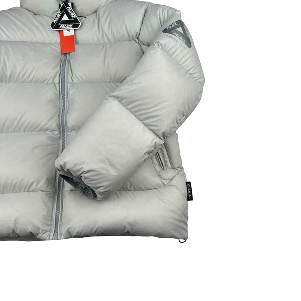 Palace 2024 White Matte Pertex Down Filled Blue Balaclava Puffer Jacket - Medium