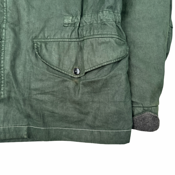 Stone Island 2005 Green Shoulder Badge Lino Flax Dutch Rope Jacket - Large