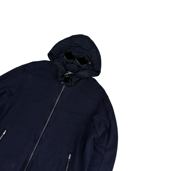CP Company Vintage Navy Nylon Hood Goggle Hoodie - XXL