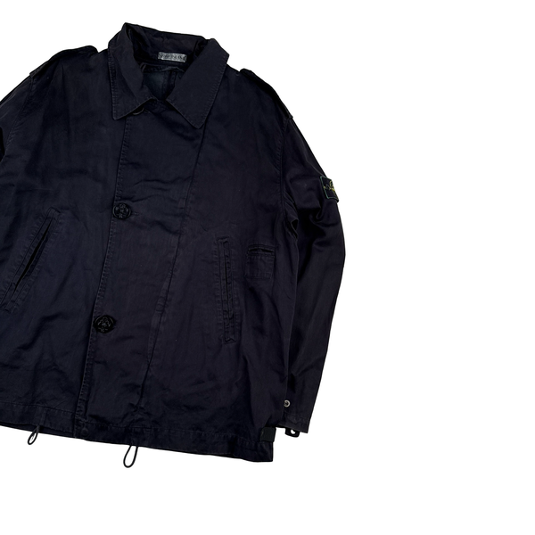 Stone Island Vintage Navy Raso Gommato Dutch Rope Jacket - XL