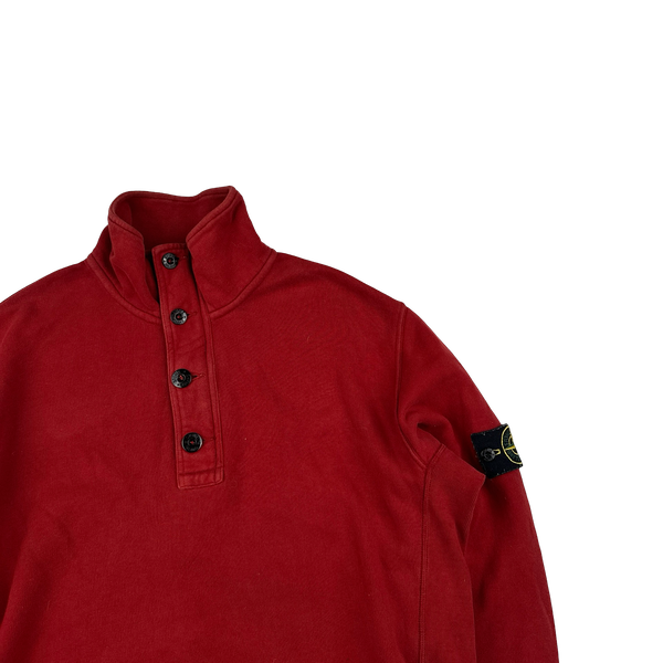 Stone Island Red Cotton High Neck Pullover - XL
