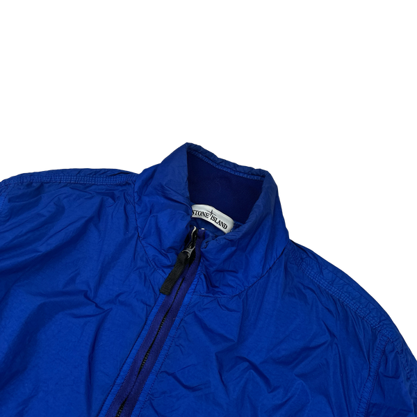 Stone Island 2015 Blue Crinkle Reps Padded Bomber Jacket - Large