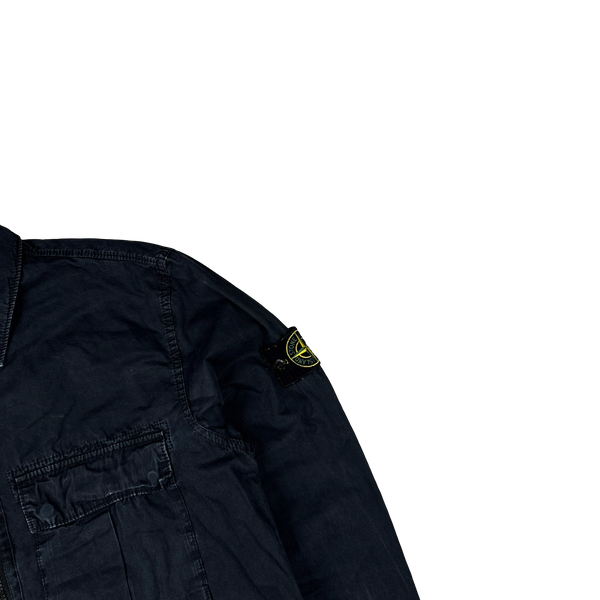 Stone Island 2016 Navy Nylon Metal Knitted Jacket - Medium