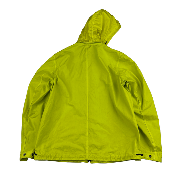 Stone Island 2021 Neon Yellow Cotton Cordura Hooded Jacket -Medium