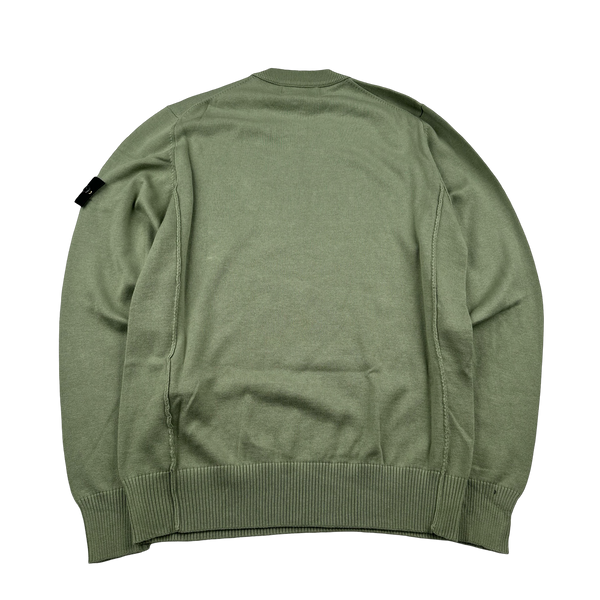 Stone Island 2019 Green Fine Knit Cotton Crewneck Jumper - Small