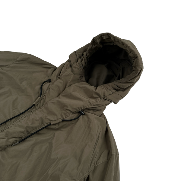 CP Company Brown Nycra Quilted Fishtail Parka Jacket - Medium