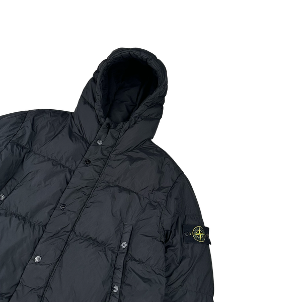 Stone Island Black Crinkle Reps Down Puffer Jacket - XL