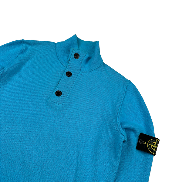 Stone Island 2015 Cyan Pullover Knit Jumper - Medium
