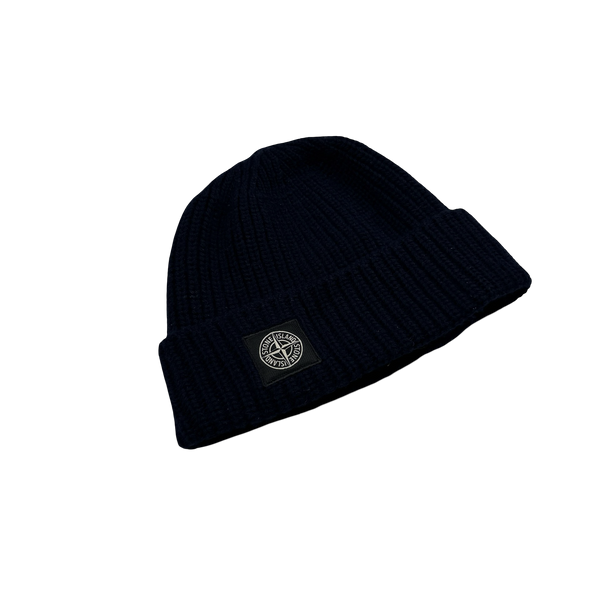 Stone Island 2018 Navy Ribbed Wool Beanie Hat