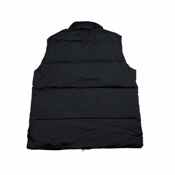 Stone Island 2021 Black Garment Dyed Crinkle Reps Down Filled Gilet - XL