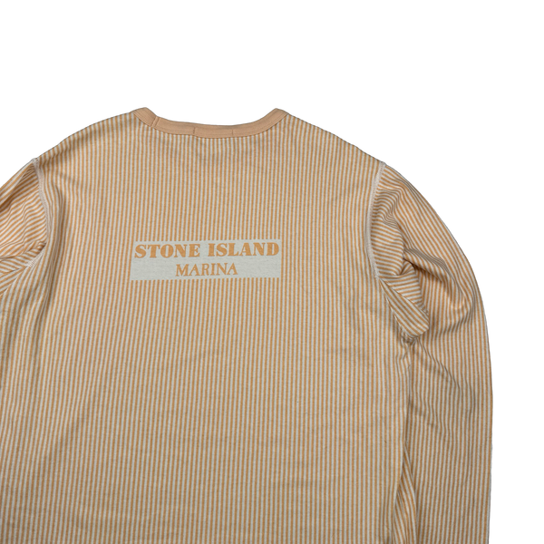 Stone Island Marina 2018 Peach Striped Longsleeve Top - XXL