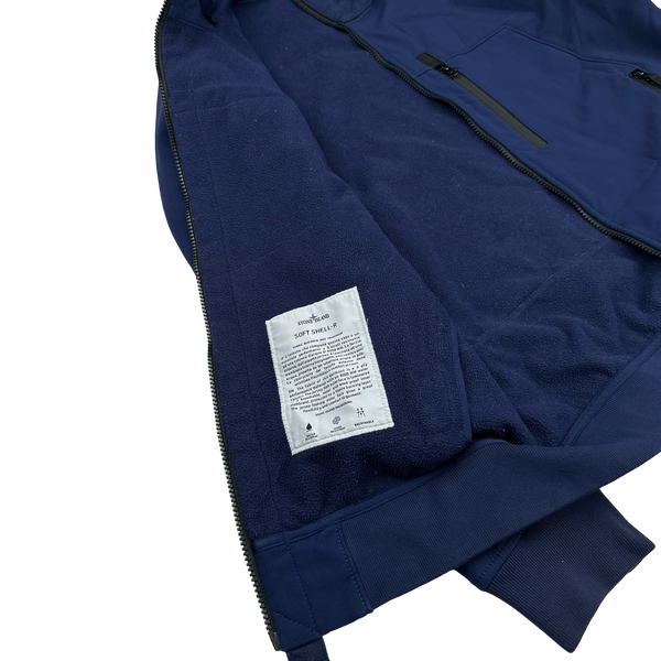 Stone Island 2018 Navy Blue Soft Shell R Jacket - Medium