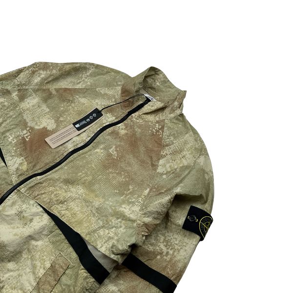 Stone Island 2024 Green Dissolving Grid Camo Windbreaker - Large