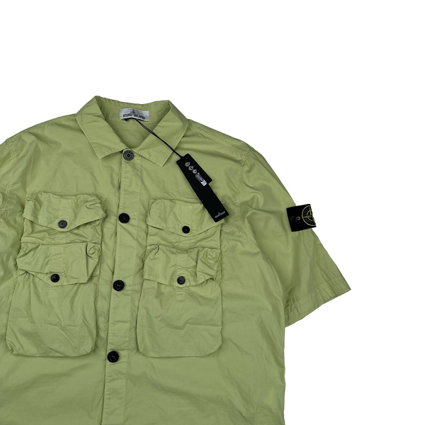 Stone Island 2022 Green Double Pocket Short Sleeve Overshirt Large Mat s Island