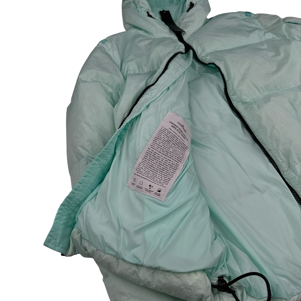 Stone Island 2022 Teal Crinkle R-NY Down Puffer Jacket - XL