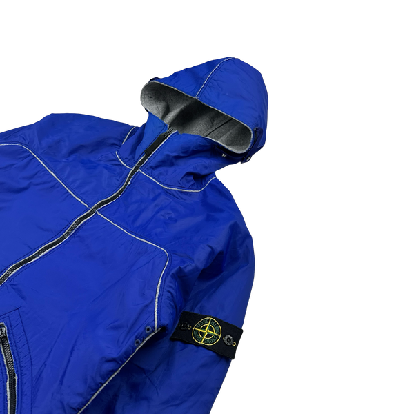 Stone Island 2003 Blue Wool Lined Nylon Shell Jacket - Medium