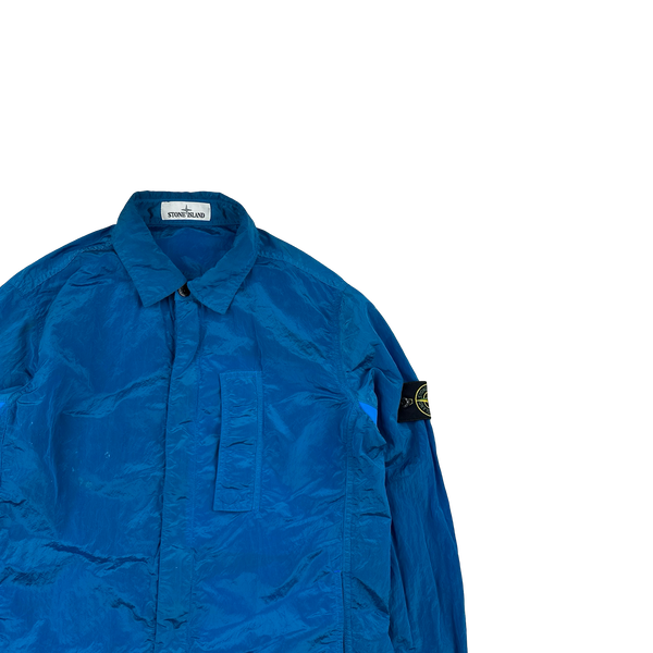 Stone Island 2018 Blue Nylon Metal Shimmer Overshirt - Medium