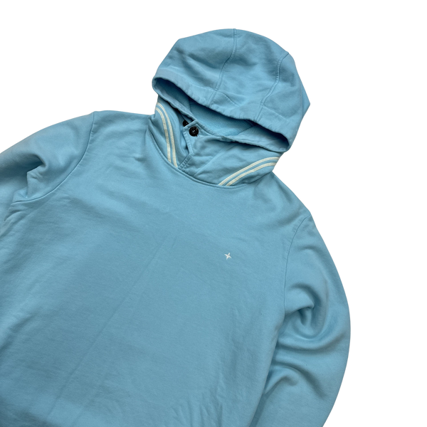 Stone Island Marina Blue Cotton Pullover Hoodie - Small