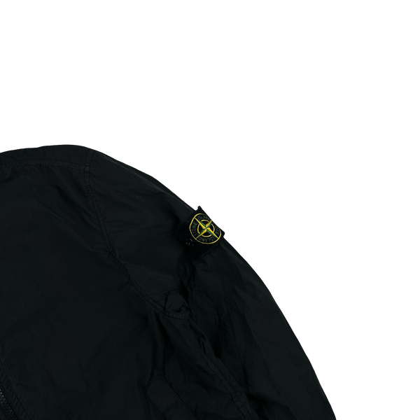 Stone Island 2019 Black Lamy Velour Hooded Jacket - Small