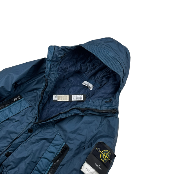 Stone Island 2014 Blue Mussola Gommata Padded Jacket - Small