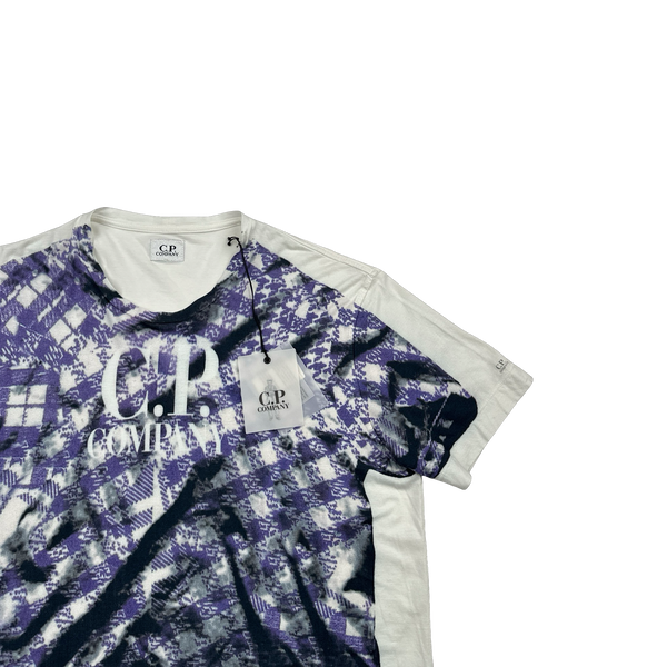 CP Company 2007 Printed Plaid Spellout Graphic T Shirt - Large