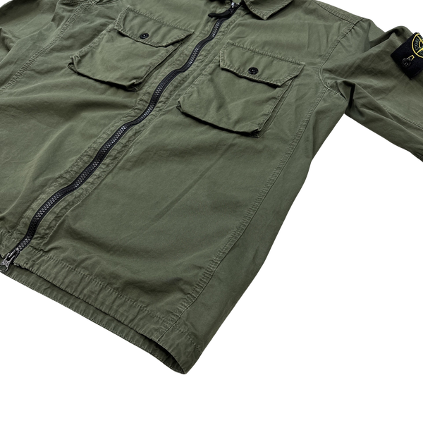 Stone Island 2021 Khaki Green Cotton Overshirt - Small