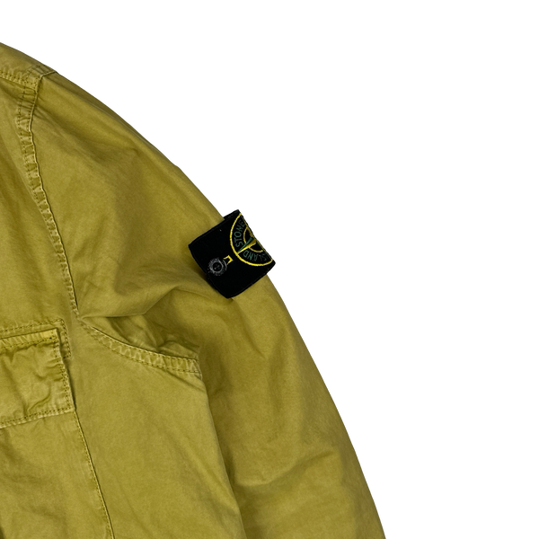 Stone Island 2019 Yellow Brushed Cotton Overshirt - Large