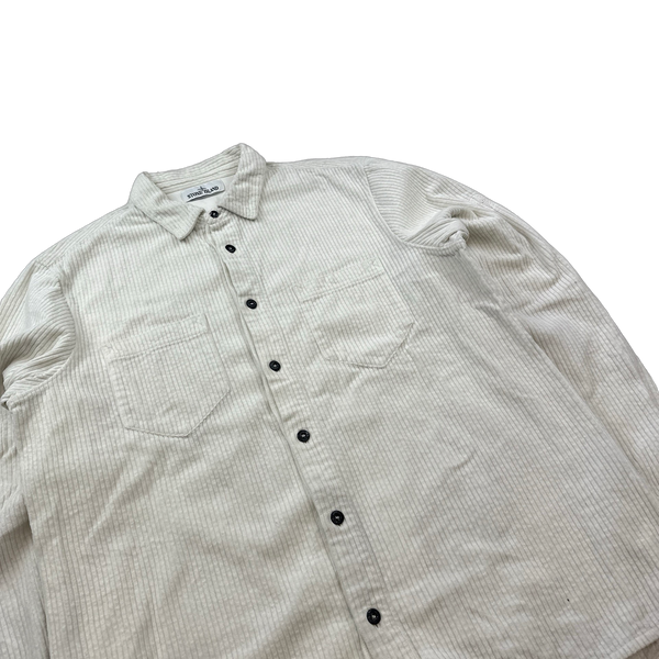 Stone Island White Jumbo Cord Shirt - XL