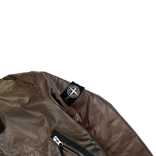 Stone Island 2011 Brown Waxed Ice 2 Jacket - Medium