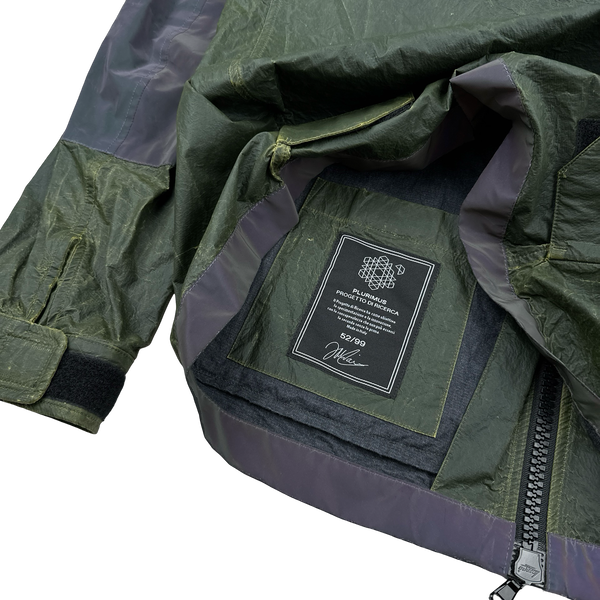 Plurimus Green Reflective Rubber Coated Zipped Overshirt - Large
