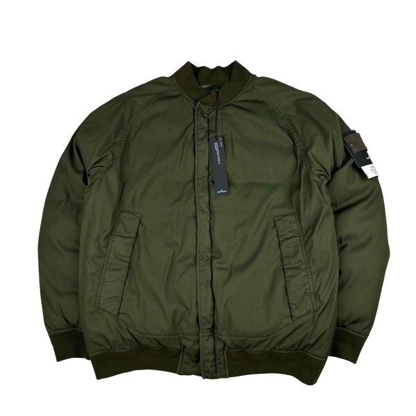 Stone Island Khaki Stretch Wool Nylon TC Down Ghost Bomber Jacket - XL
