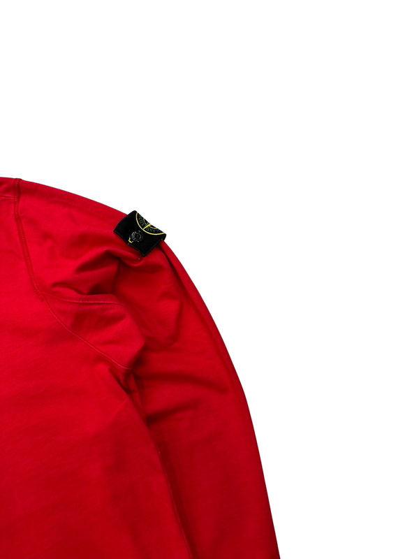 Stone Island Red Crewneck Cotton Jumper - Large