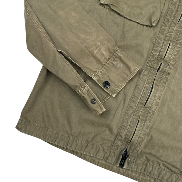Stone Island 2018 Khaki Cotton Zipped Overshirt - Small