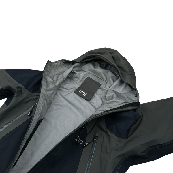 RAB Extreme Navy/Grey Event Zipped Waterproof Rain Jacket - Small