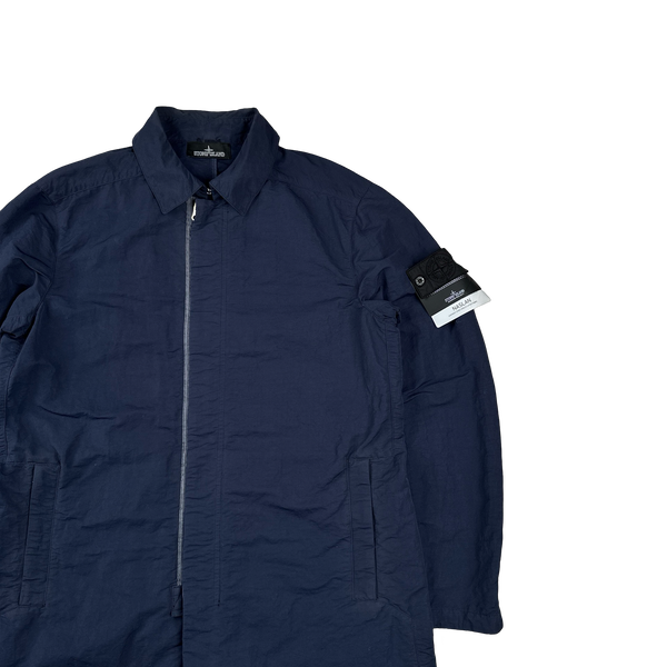 Stone Island 2018 Shadow Project Navy Naslan Collared Trench Coat - Medium