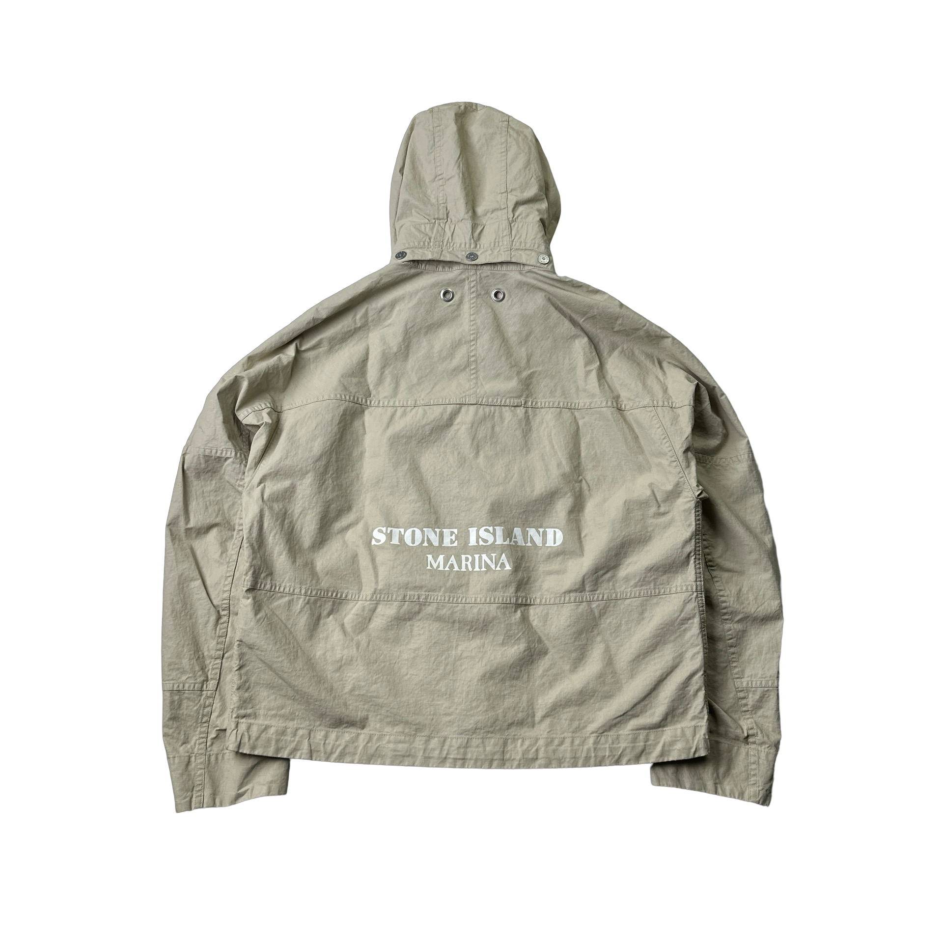 Stone Island 2024 Raw Plated Linen Marina Spellout Zipped