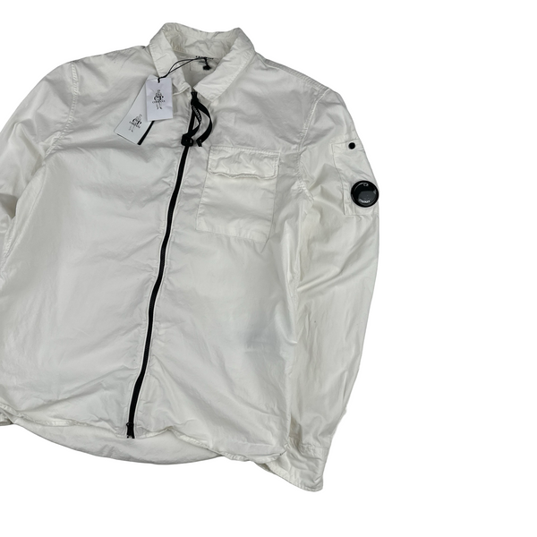 CP Company White Zipped Lens View Shirt - Medium
