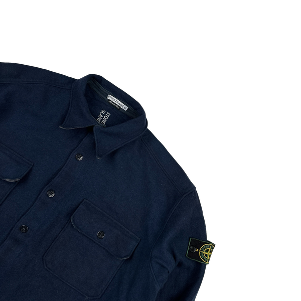 Stone Island 1995 Navy Vintage Wool Overshirt - XXL