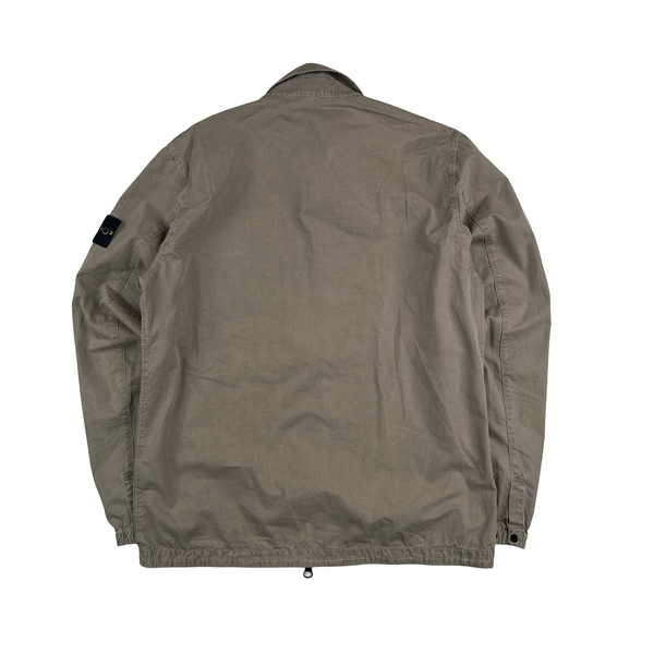 Stone Island 2020 Beige Zipped Chest Pocket Overshirt - Medium