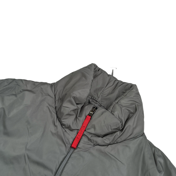 Prada Silver Nylon Padded Long Jacket - Large