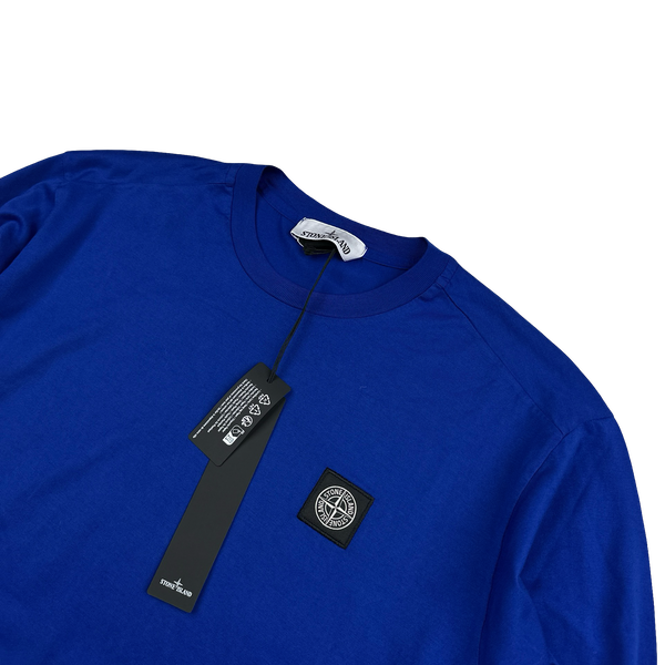 Stone Island 2023 Blue Longsleeve Cotton T-Shirt - Medium