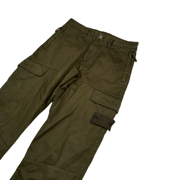 Stone Island 2021 Khaki Ghost Regular Fit Cargo Trousers - 30"