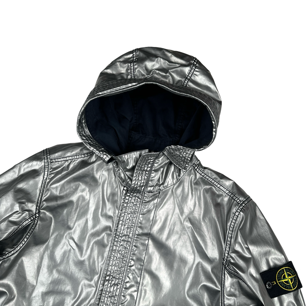 Stone Island Reversible Silver Spaceman Raso Gommato Jacket