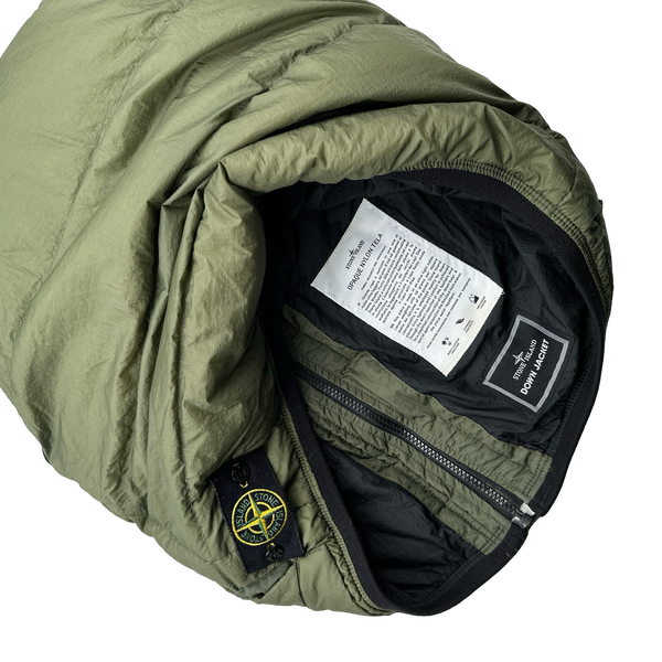 Stone Island 2011 Khaki Opaque Nylon Tela Down Filled Gilet - Medium