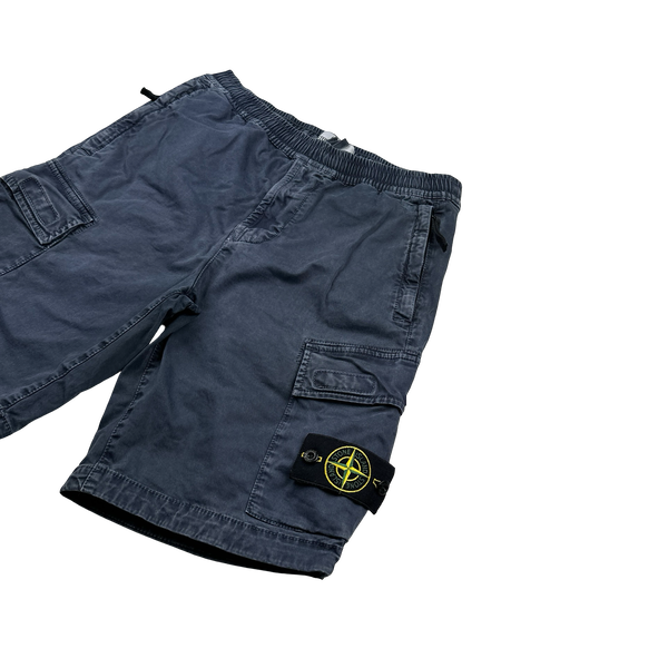 Stone Island 2021 Navy Cotton RE Fit Shorts - 30"