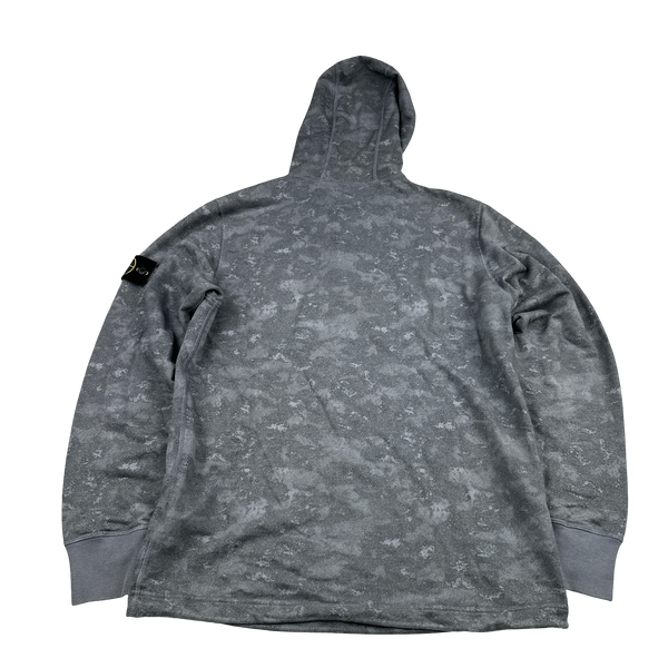 Stone Island 2015 Grey Cotton Marl Quarter Zipped Hoodie - Medium