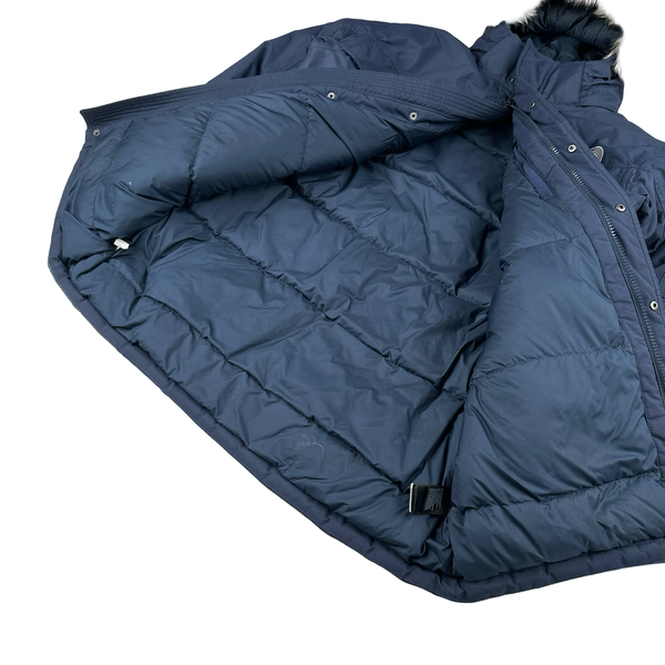 North Face Navy Hyvent McMurdo Down Filled Long Parka Jacket - Large