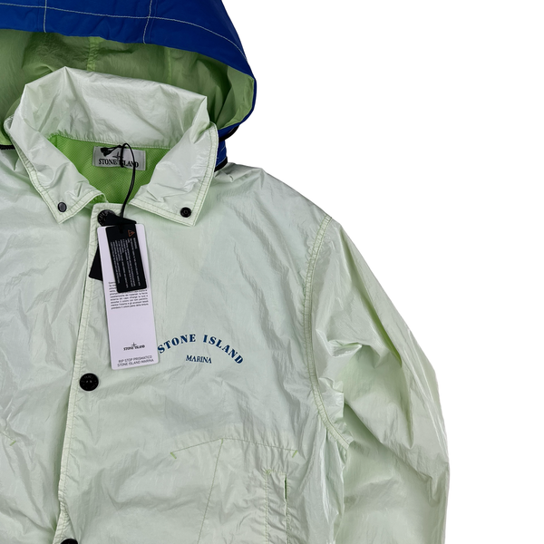 Stone Island Green Prismatico Ripstop Reflective Spellout Jacket - Small - Large
