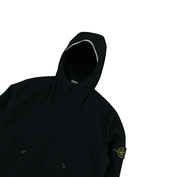 Stone Island 2011 Black Fleece Lined Soft Shell R Jacket - Large