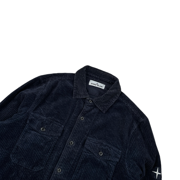 Stone Island 2020 Navy Jumbo Cord Shirt - Small